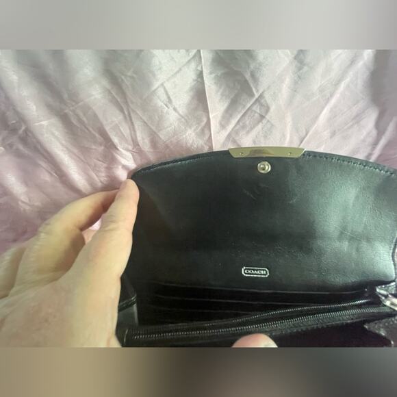 Coach Python Glitter Black Leather Wallet - EUC - Picture 4 of 8